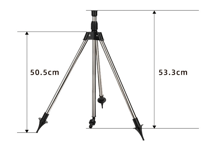 AQUASPIN – Adjustable Stainless Steel Rotating Sprinkler with Tripod
