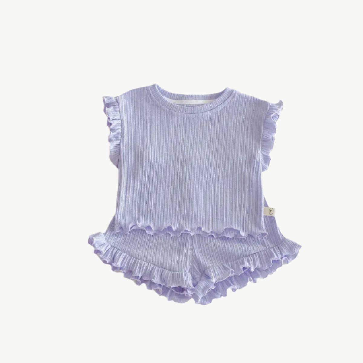 Bio - Baumwoll - Shorts - Set für Kinder mit Rüschen – Bequem & Umweltfreundlich - Mayfair ModaHellbeige3 - 6M