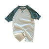 Farbblock Overall aus Bio - Baumwolle für Kinder – Atmungsaktiv & Hypoallergen - Mayfair ModaGrün3 - 6M